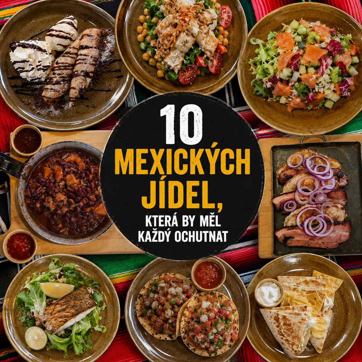 Výběr tradičních mexických jídel